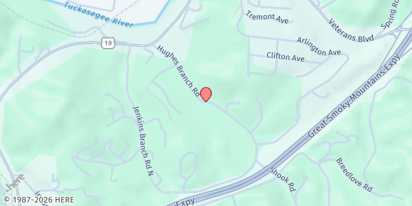Map showing Swain County Family Resource Center at 300 Hughes Branch Rd., Bryson City, NC