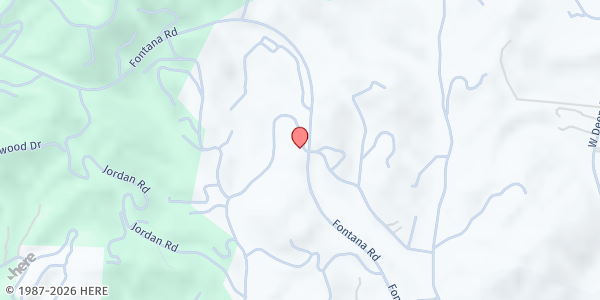 Map showing Victory Baptist Church at 1275 Fontana Road, Bryson City, NC