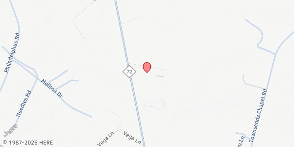 Map showing Victory Holiness Church-Pembroke at 10377 NC 72, Buie, NC