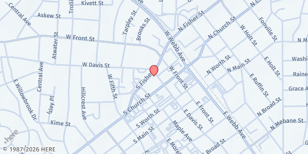 Map showing Blessed Sacrament - Little Portion Food Pantry at 328 W Davis St., Burlington, NC