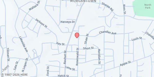 Map showing Christian Tabernacle Christian Church at 1020 Rosenwald St., Burlington, NC