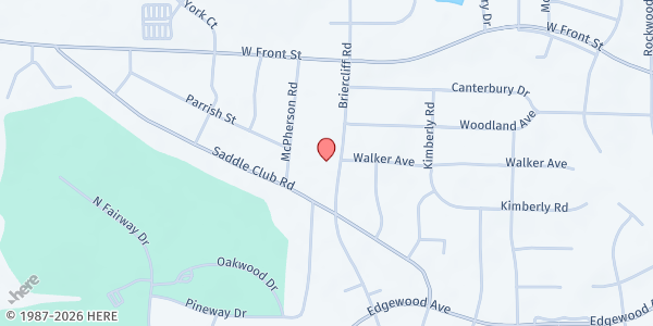 Map showing Faith Outreaching Hands Ministry at 1028 Briarcliff, Burlington, NC