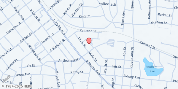 Map showing The Salvation Army - Alamance at 812 N. Anthony Street, Burlington, NC