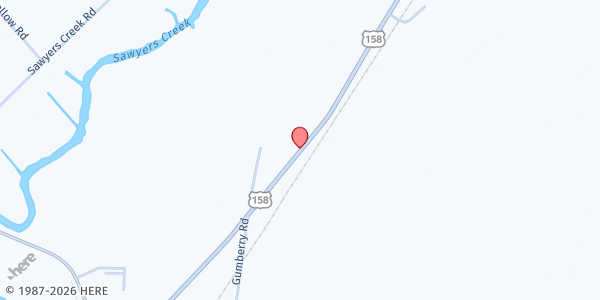 Map showing WIC Program - Camden County at 160 US 158, Camden, NC