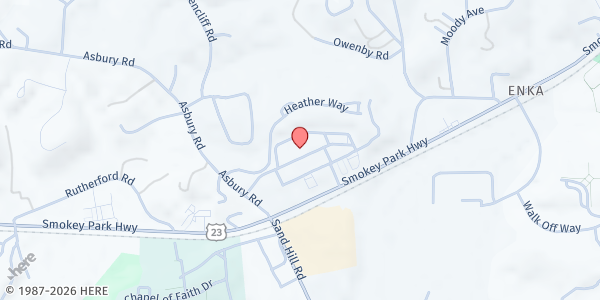 Map showing YMCA of Western NC Mobile Market @ Ferguson Branch at 31 Westridge Market Pl, Candler, NC