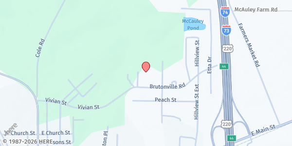 Map showing Montgomery Council on Aging-Brutonville at 112 Burtonville School Rd, Candor, NC