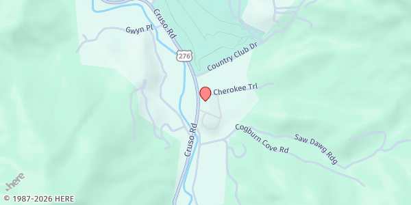Map showing YMCA of Western NC Mobile Market @ Cruso Methodist Church at 11653 Cruso Rd, Canton, NC