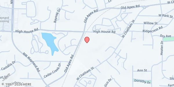 Map showing NeighborUp – Cary at 187 High House Rd, Cary, NC