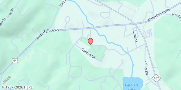 Map showing Fishes & Loaves at 543 Frank Allen Road, Cashiers, NC