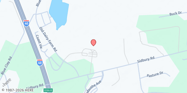 Map showing The Rock of Wilmington at 5301 Sidbury Road, Castle Hayne, NC