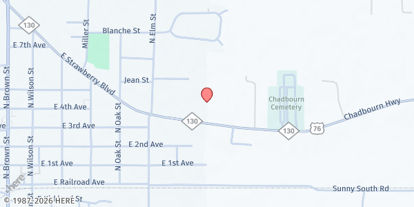Map showing Living Word Church at 98 Old Hwy. 74, Chadbourn, NC