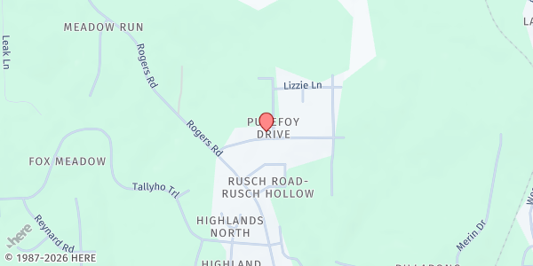 Map showing Rogers-Eubanks Neighborhood Association (RENA) at 101 Edgar St., Chapel Hill, NC