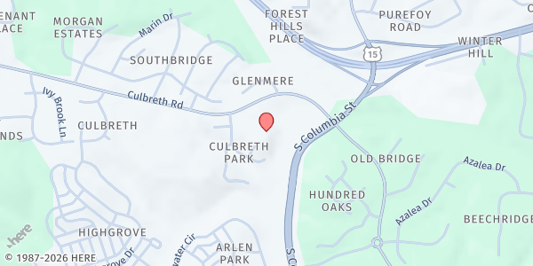 Map showing The Point Care Center at 201 Culbreth Rd., Chapel Hill, NC