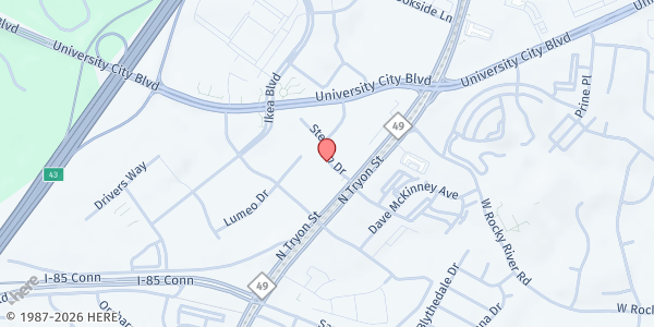 Map showing Camino Health Center Pantry at 201 Stetson Drive, Charlotte, NC