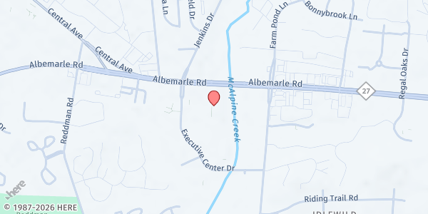 Map showing Central United Methodist Church at 6030 Albemarle Rd., Charlotte, NC