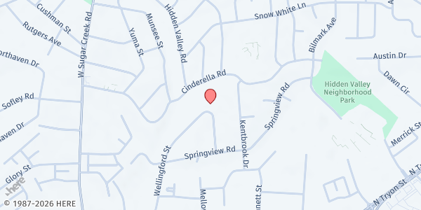 Map showing Faith CME Church at 457 Wellingford Street, Charlotte, NC