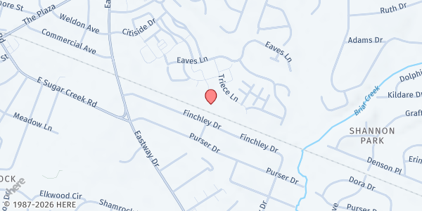 Map showing Faith Soldiers Word Ministries at 857 Eastway Dr., Charlotte, NC