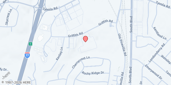 Map showing Friendship Trays - Charlotte at 648 Griffith Rd, Charlotte, NC