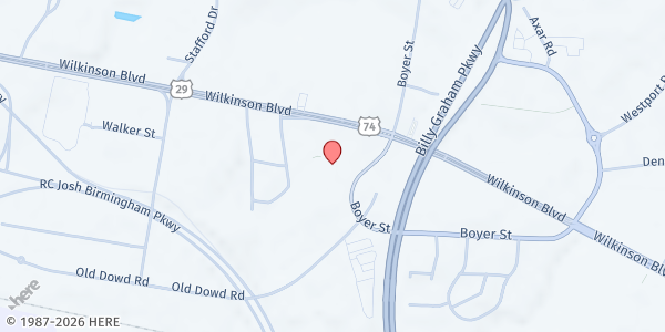 Map showing Goodwill Industries of Southern Piedmont - Charlotte at 5301 Wilkinson Blvd., Charlotte, NC