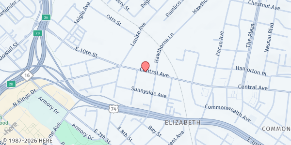 Map showing Hearts United for Good - Charlotte at 1124 Central Ave, Charlotte, NC