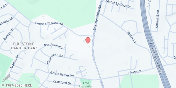 Map showing Loaves and Fishes @ McCorey YMCA at 3801 Beatties Ford Rd #3215, Charlotte, NC