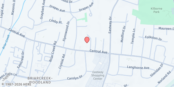 Map showing Loaves & Fishes @ Galilee Ministries of East Charlotte at 3601 Central Ave., Charlotte, NC
