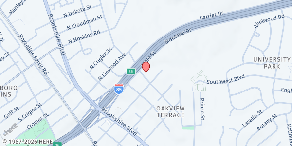 Map showing Loaves & Fishes @ Hope Covenant House at 500 Ingle St., Charlotte, NC