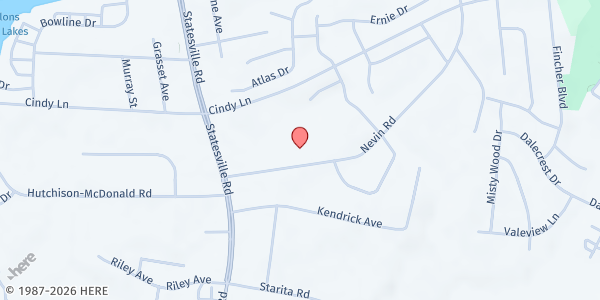 Map showing Loaves & Fishes @ Statesville Ave. Pres. Church at 3435 Nevin Rd., Charlotte, NC