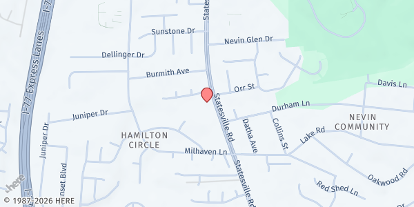 Map showing Love Fellowship Church at 5535 Statesville Road, Charlotte, NC