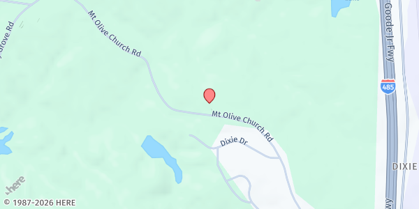 Map showing Mt. Olive Presbyterian Church at 5125 Mount Olive Church Road, Charlotte, NC