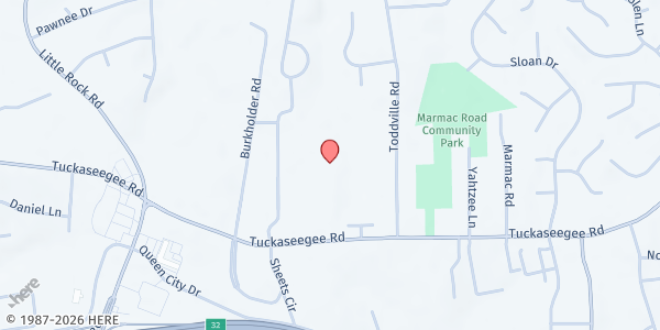 Map showing Our Lady of Guadalupe at 6212 Tuckaseegee Rd, Charlotte, NC