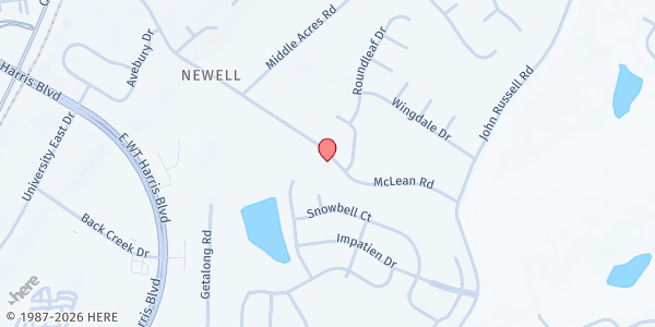 Map showing Rock Hill SDA Hispanic at 2500 McLean Rd, Charlotte, NC