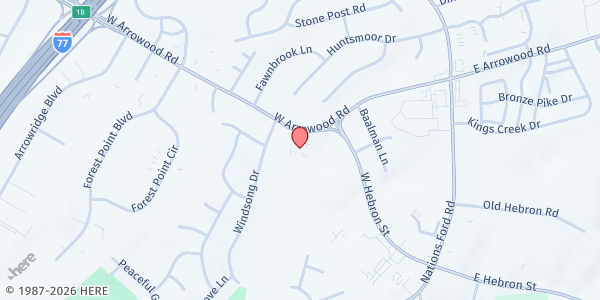 Map showing Silver Mount Baptist Church at 501 West Arrowood Rd., Charlotte, NC