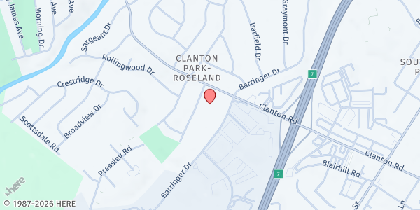 Map showing St Mark's UMC at 917 Clanton Rd., Charlotte, NC