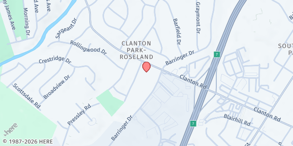 Map showing St Mark's UMC at 917 Clanton Rd, Charlotte, NC