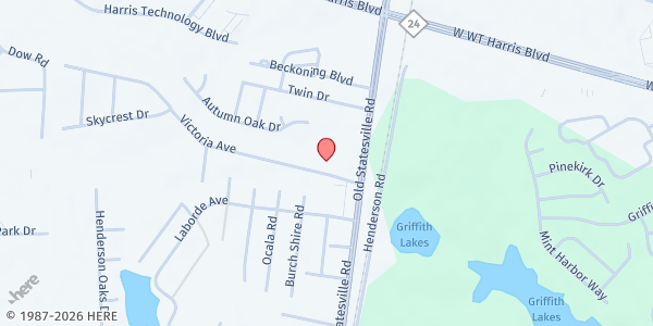 Map showing St. Mary's Missionary Baptist Church at 4820 Victoria Avenue, Charlotte, NC