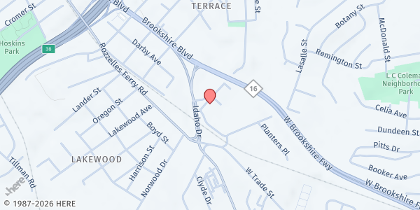 Map showing Star Faith Ministries at 212 Voncannon Dr., Charlotte, NC