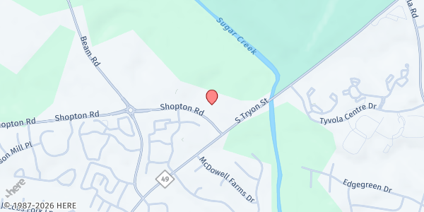 Map showing Steele Creek AME Zion Church at 1500 Shopton Road, Charlotte, NC