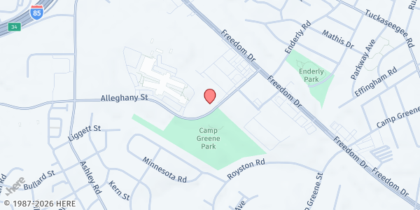 Map showing The Final Harvest Ministry at 1200 Alleghany Street, Charlotte, NC