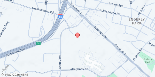 Map showing West Charlotte Community Resource Center at 3205 Freedom Dr., Charlotte, NC