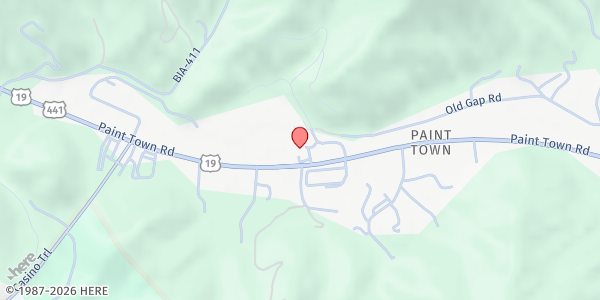 Map showing Harrah's Casino - Cherokee at 777 Casino Drive, Cherokee, NC