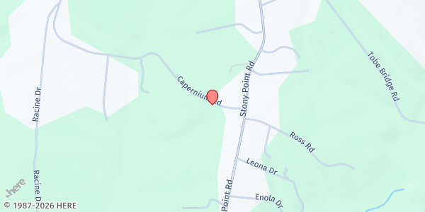 Map showing Washington Outreach Ministries at 2007 Capernium Rd, Cherryville, NC