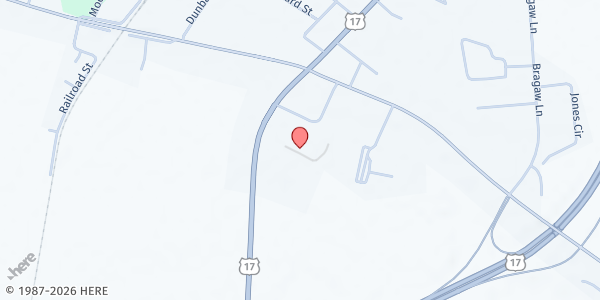 Map showing Chocowinity Middle School at 3831 Highway 17, Chocowinity, NC