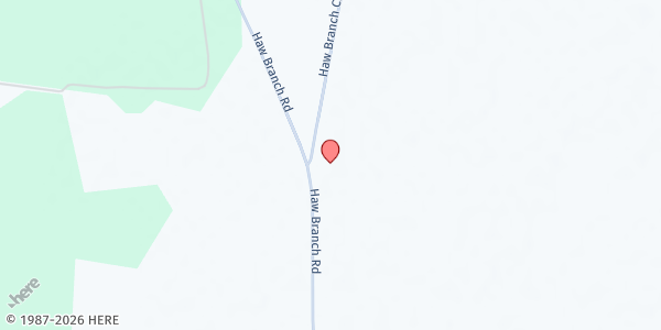 Map showing Haw Branch Church at 1501 Haw Branch Road, Chocowinity, NC