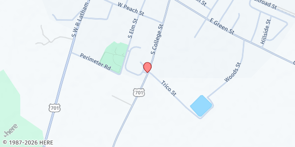 Map showing Bladen Family Support at 10375 N. College St., Clarkton, NC