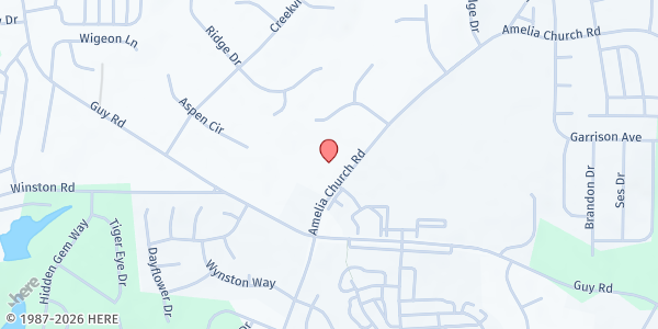 Map showing Christ Community United Methodist Church at 1082 Amelia Chruch Rd., Clayton, NC