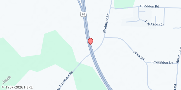 Map showing Clayton Vineyard Church at 1609 Old US 70 Hwy W., Clayton, NC