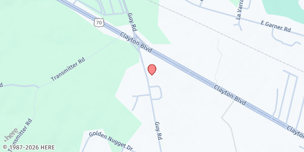 Map showing Faith Tabernacle Ministry at 581 Guy Rd., Clayton, NC