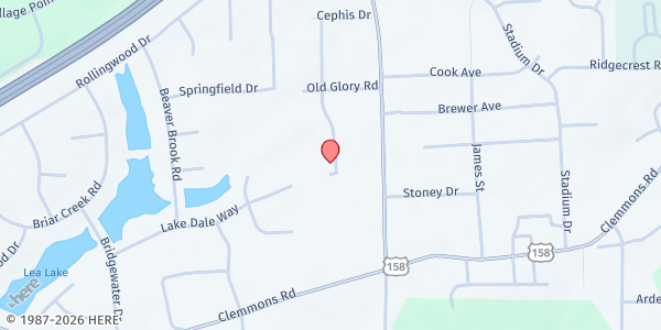 Map showing Clemmons Food Pantry at 2660 Neudorf Road, Clemmons, NC