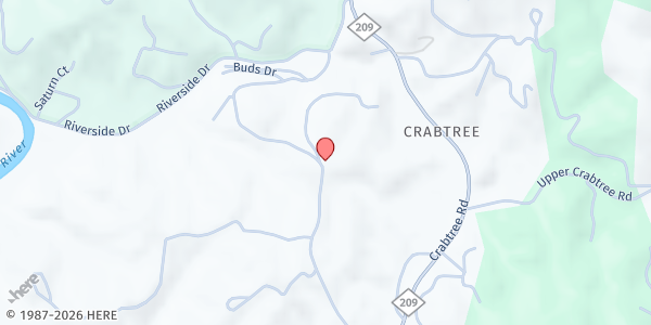 Map showing Crabtree Baptist Church at 480 Crabtree Church Rd., Clyde, NC